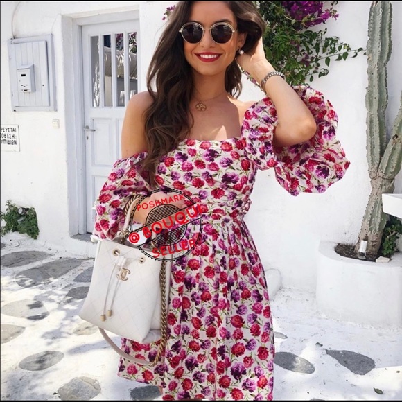 BLOGGERS FAV ZARA FLORAL PRINTED DRESS WITH BELT - Picture 2 of 8